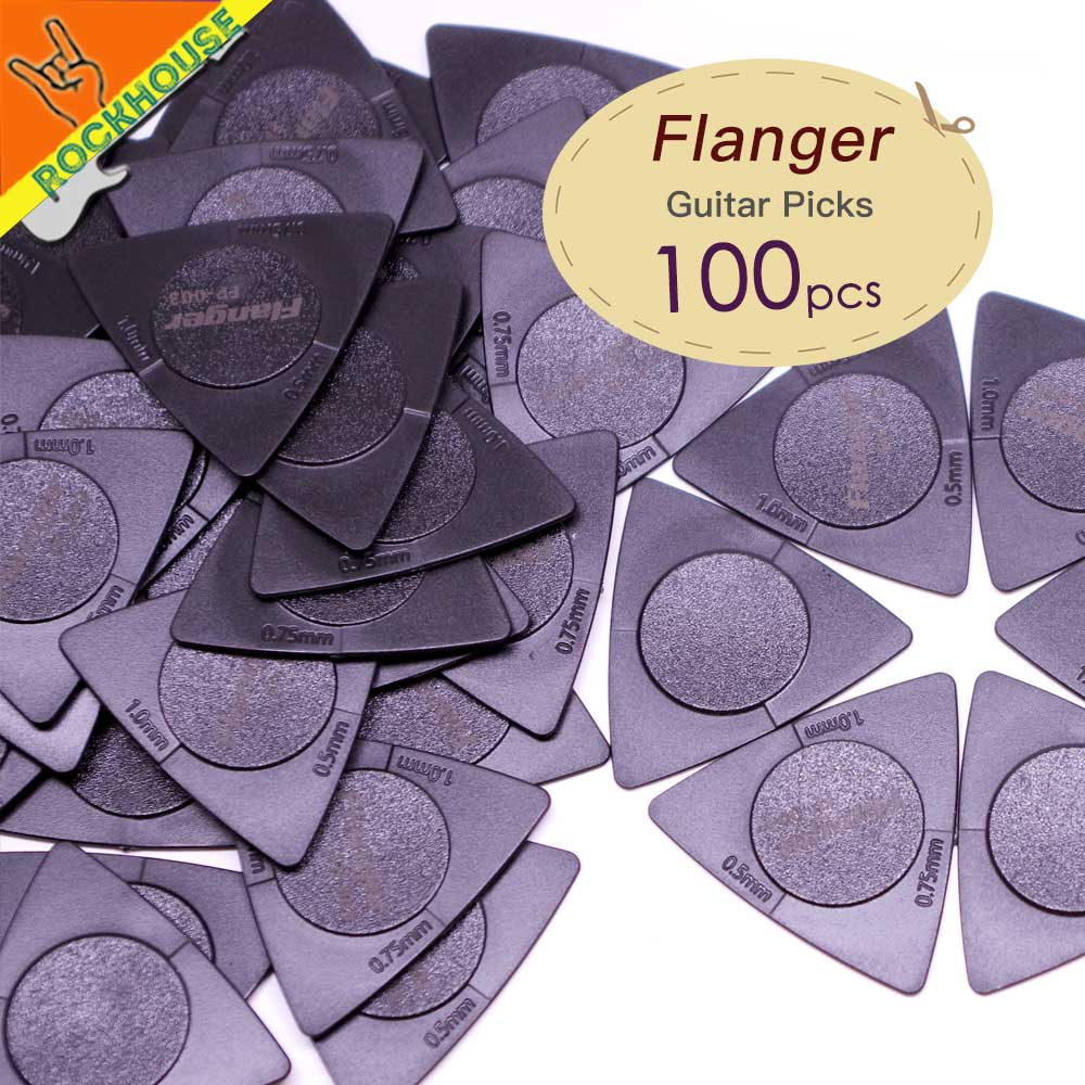 100pcs Patented Triangle Guitar Picks 1.0 0.75 0.5 mm Thickness 3 in 1 Guitar Pick PC&ABS Material Antislip