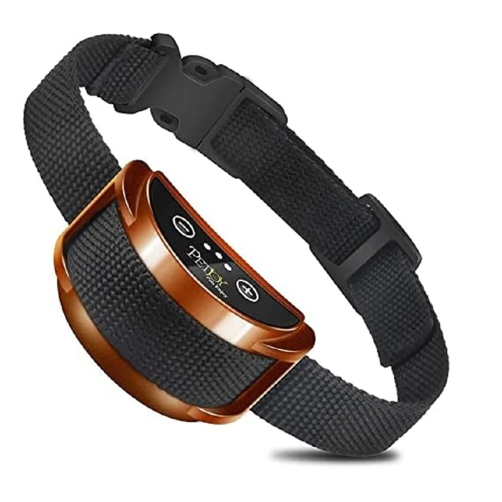 Collar de corteza para perros,Collar antiladridos con 5 niveles ajustables,Collar sin corteza para perros pequeños de 5 a 15 libras,impermeable y recargable: Oro