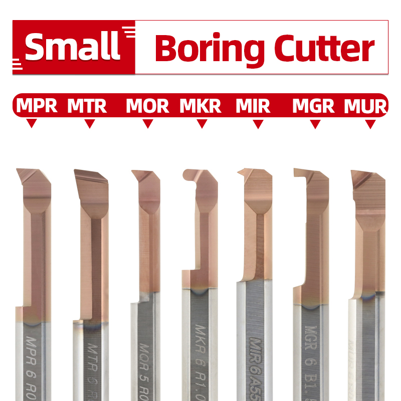 HRSK Carbide Lathe Boring Cutter Coated Mini Internal Turing Tool Copying Small Hole MTR MQR MUR MPR MKR MNR MXR 4mm 5mm 6mm