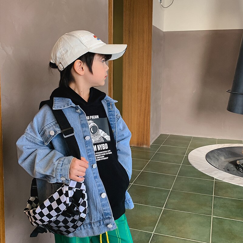 Jongens Denim Jasje En Najaar 2022 Kinderen Jas Lente Koreaanse Bovenkleding Kleding 1-472