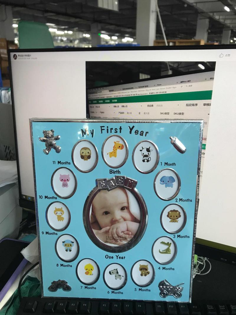 Álbum conmemorativo para bebé, primer año, marcos de fotos DIY para crecimiento de bebé, 12 meses, recuerdo de exhibición de imagen: Default Title