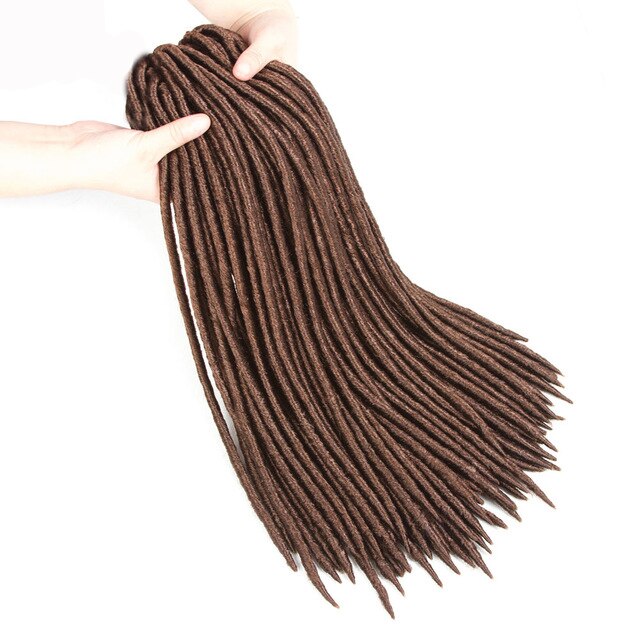 Youngther Crochet Braids Locks Straight Faux Locs Crochet Hair Extensions Synthetic Braiding Hair Black Colors For Women: 30