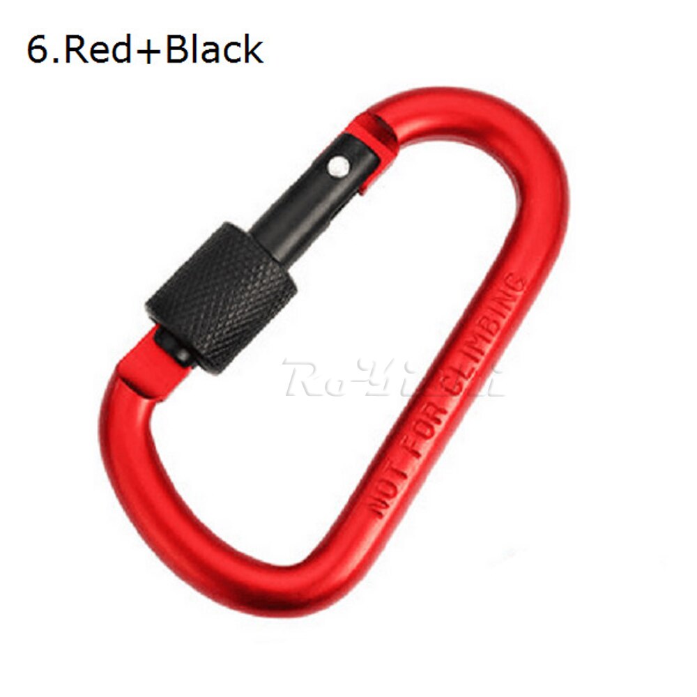 1 stuk aluminium karabijnhaak d-ring sleutelhanger clip karabijnhaak karabijnhaak camping sleutelhanger 8 kleuren: 6 rood zwart