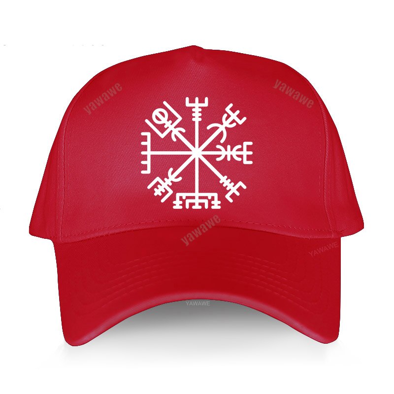 Marchio di moda Vegvisir Futhark Runes Navigator Vegvisir Viking Compass berretto da Baseball uomo donna cappelli snapback Hip-Hop regolabili: red