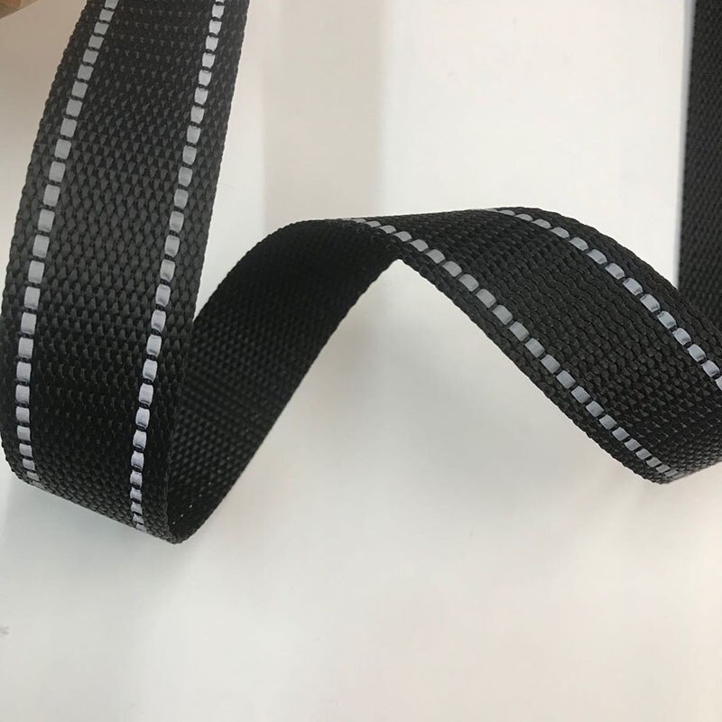 50 Yards 25Mm Reflecterende Singels Naaien Accessoires Rugzak Strapping Riem 1Mm Dikte Huisdier Kraag Diy Polyester Tape: Black 25mm