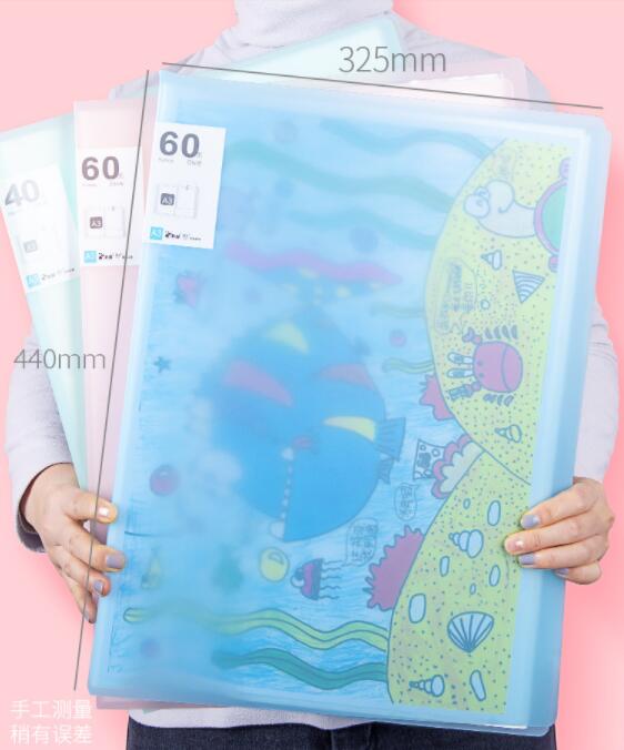 A3 Data document presentation folder 297*420mm 60/40 page transparent folder vertical insert document booklet Display Book