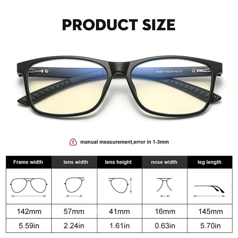 Aofly blauwlicht blokkerende bril voor heren  tr90 sport optische brilmontuur vierkante bril bijziendheid buitenbril op sterkte
