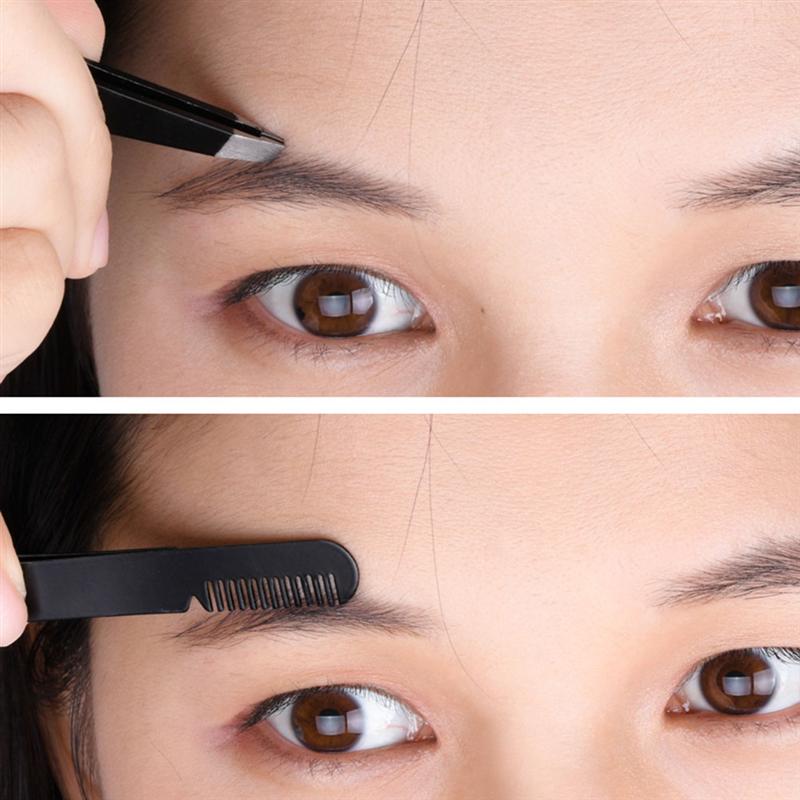 Ensemble de rasoir à sourcils en acier inoxydable, 9 pièces, avec pinces, peigne, outil de maquillage