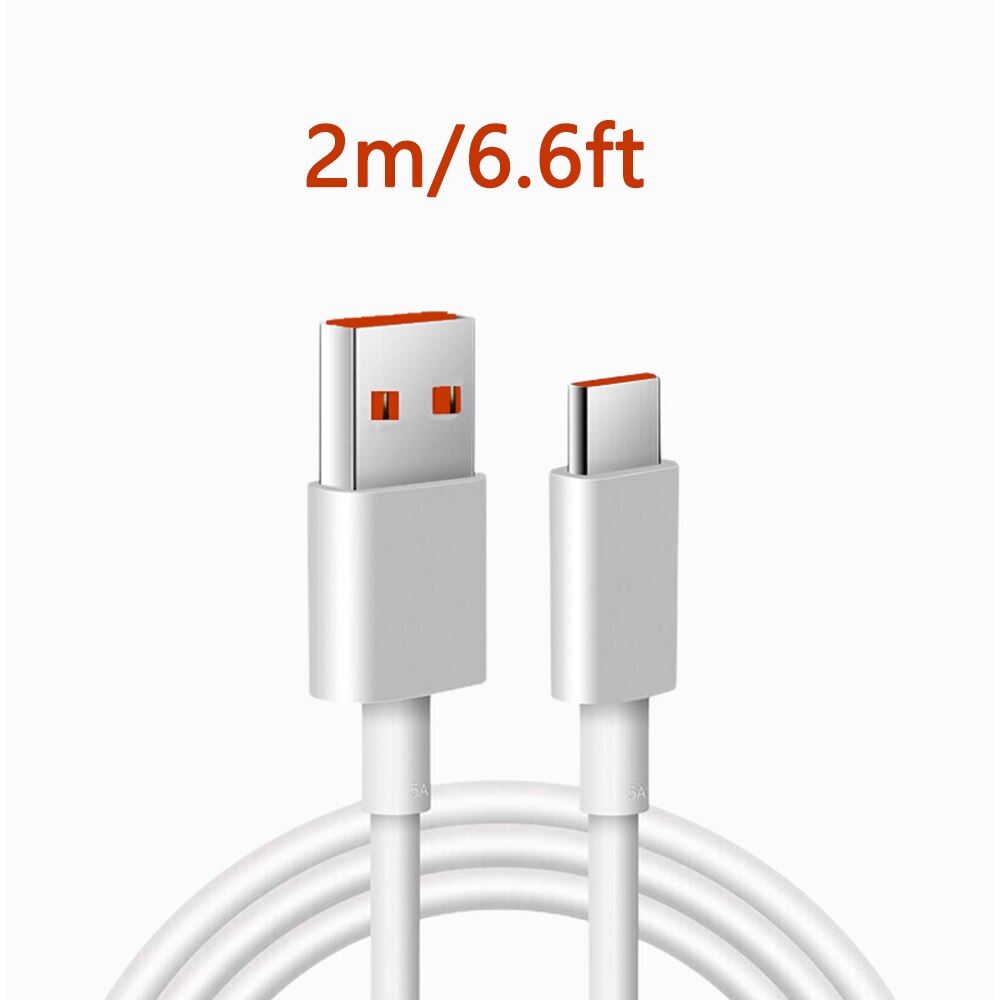 5A Turbo Charging USB Type C Cable For Xiaomi Redmi K30 Ultra 10X Pro K30 Pro Note 9 Pro Max K30S Pro Poco X2 phone: 2m