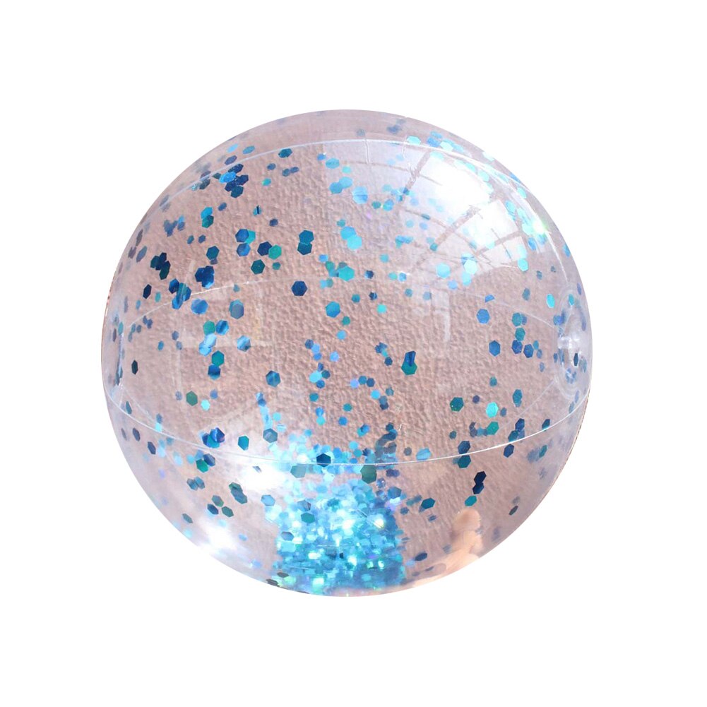Water Play Inflatable Party Favors Pool Toys Portable PVC Summer Fun Photo Props Glitter Confetti Beach Ball Outdoor Sports: Sapphire Blue 40cm