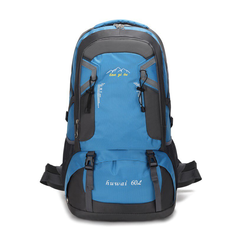 60L Waterproof Outdoor Trekking Climbing Backpack Unisex Camping Travel Nylon Bag Hiking Rucksack Fishing Cycling Backpack: Blue Color
