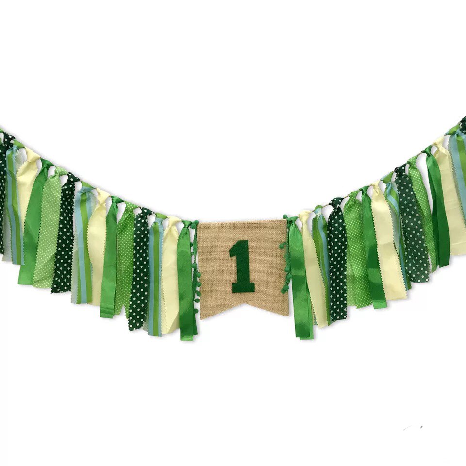 Første bursdag gutt fest kake topper første gutt krans baby jente ett års bursdag jente del banner gratulerer med dagen fest dekor: Multi