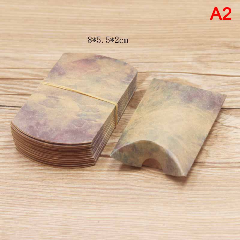 10Pcs Kraft Papier Doos Kussen Vorm Snoep Wedding Favor Supplies Dozen: A2