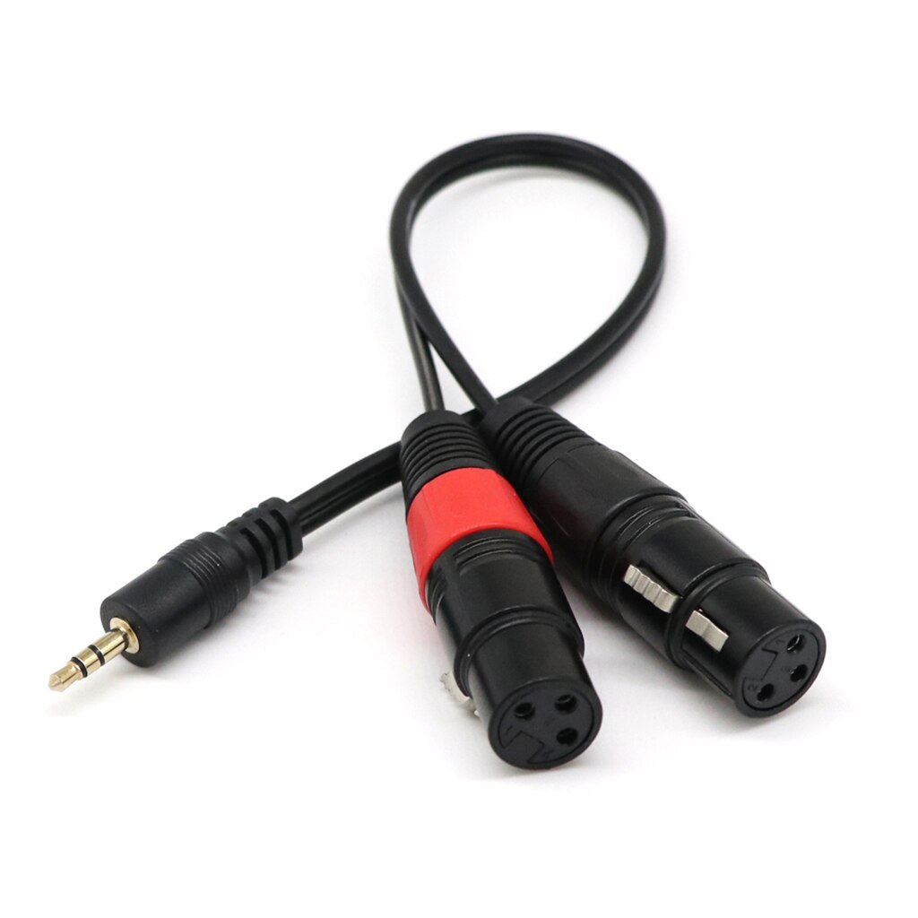 3.5mm Mono Jack(PC/Laptop) to 2 XLR Female(Mixer/Speaker) Cable Splitter