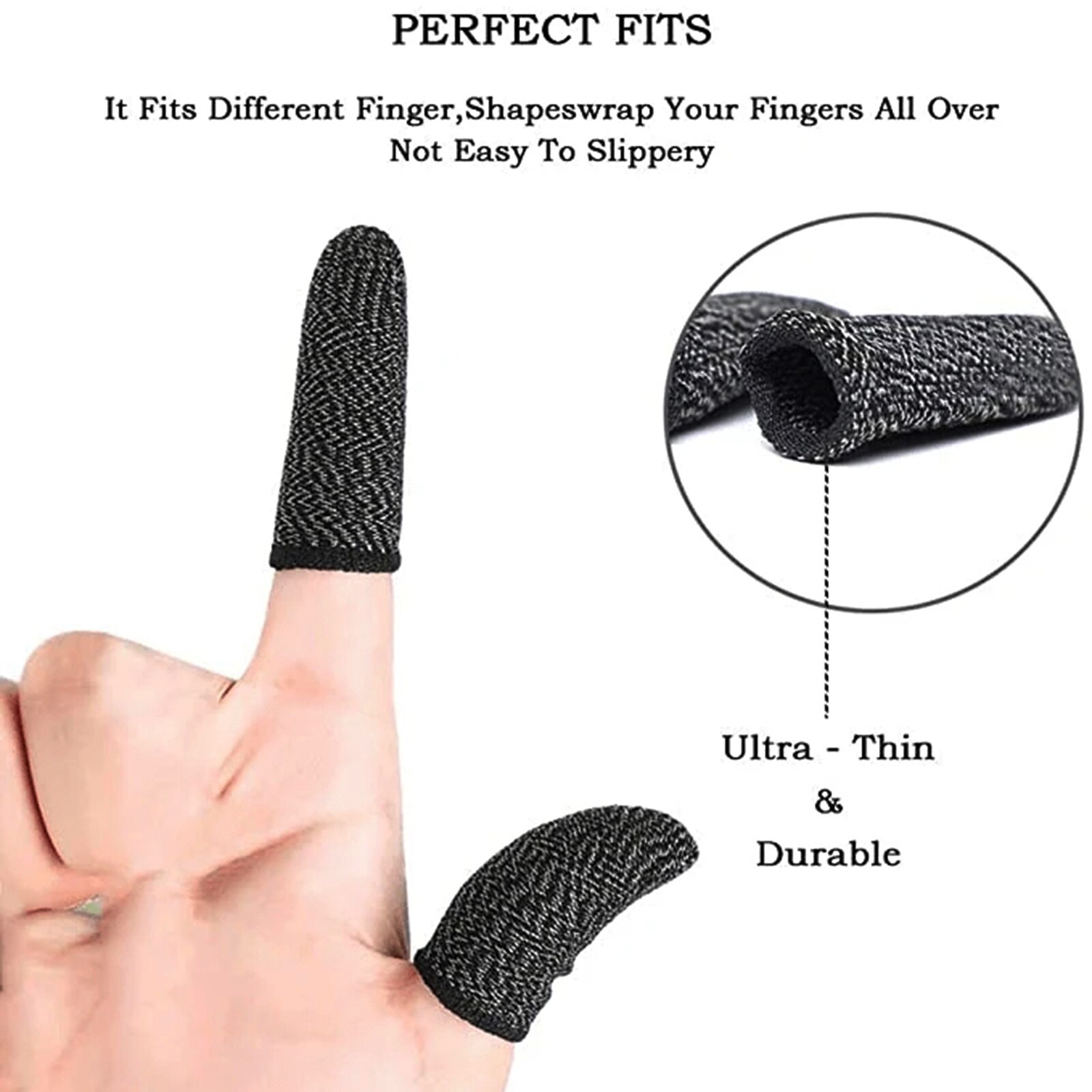 10pcs Mobile Gaming Controller Finger Sleeve Non Slip Sweatproof Touching Screen Finger Cover for Playing Games DU55