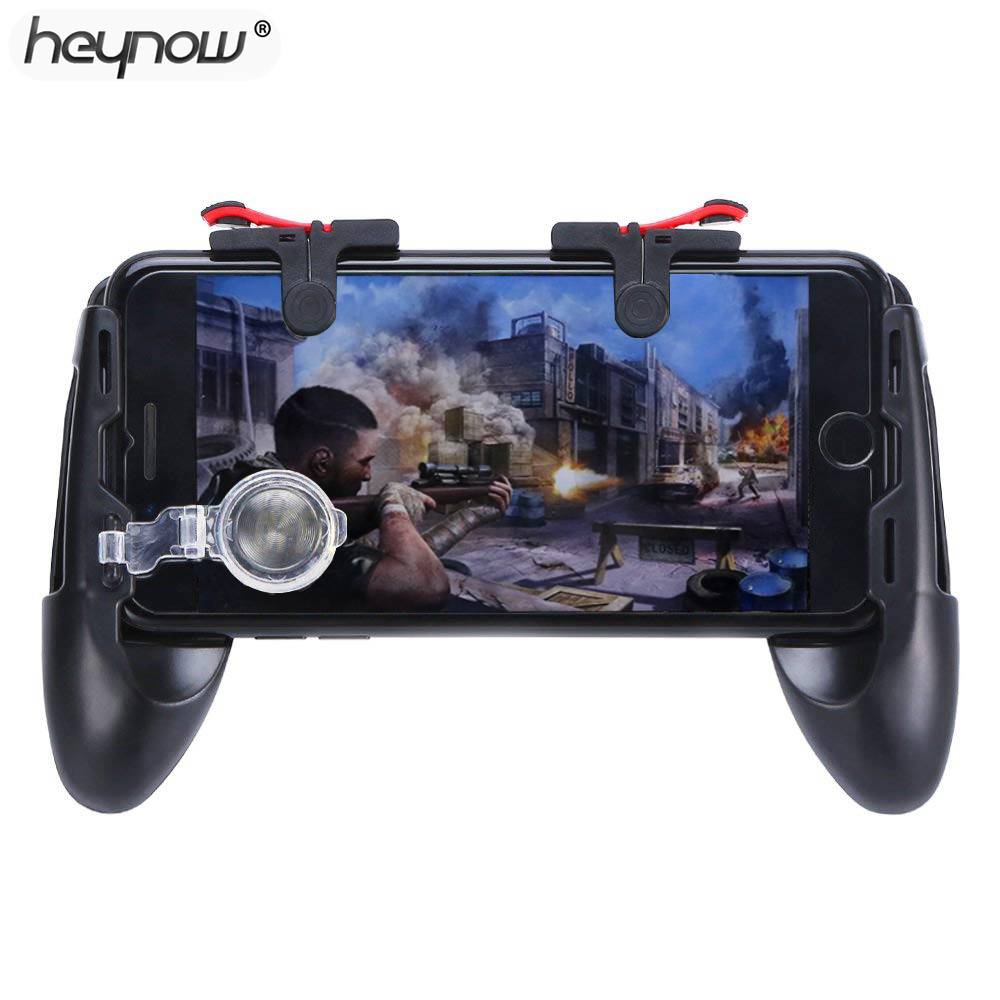 HEYNOW spiel controller Griff halter gamepad Für iphone L1/R1 Shooter Trigger Feuer Taste Ziel Schlüssel Schießen für PUBG messer Heraus