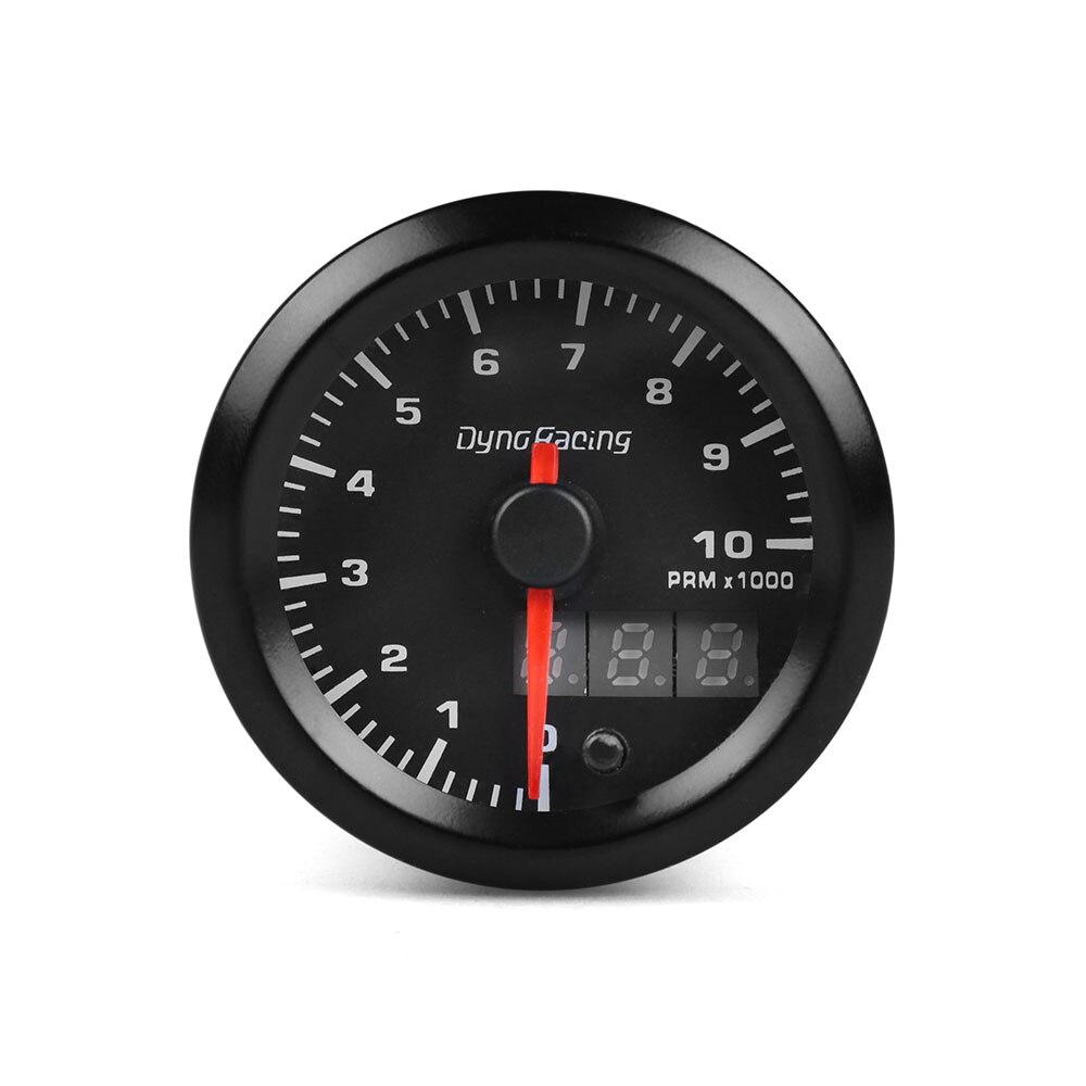 Dynoracing dobbelt display 52mm 7 farver omdrejningstæller 0-10000 omdrejninger pr. minut med trinmotor omdrejningstal