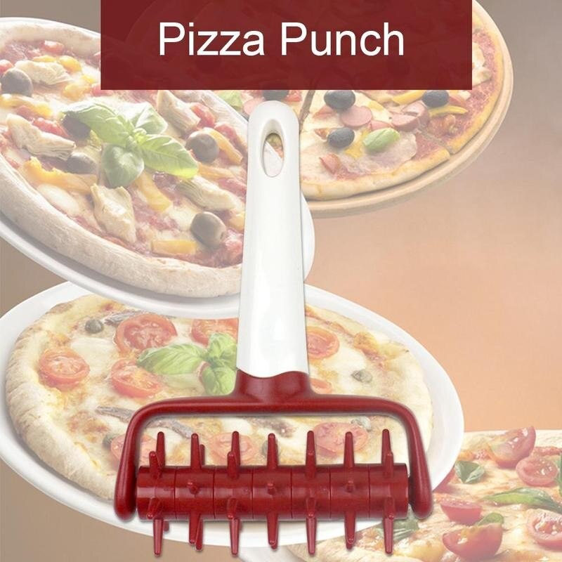 Pizza Pastry Roller Pin Baking Tool Cookie Biscuit Pizza Dough Puncher Crimper Kitchen Tools Pasta Tool Kitchen Holes Pie G R1H4
