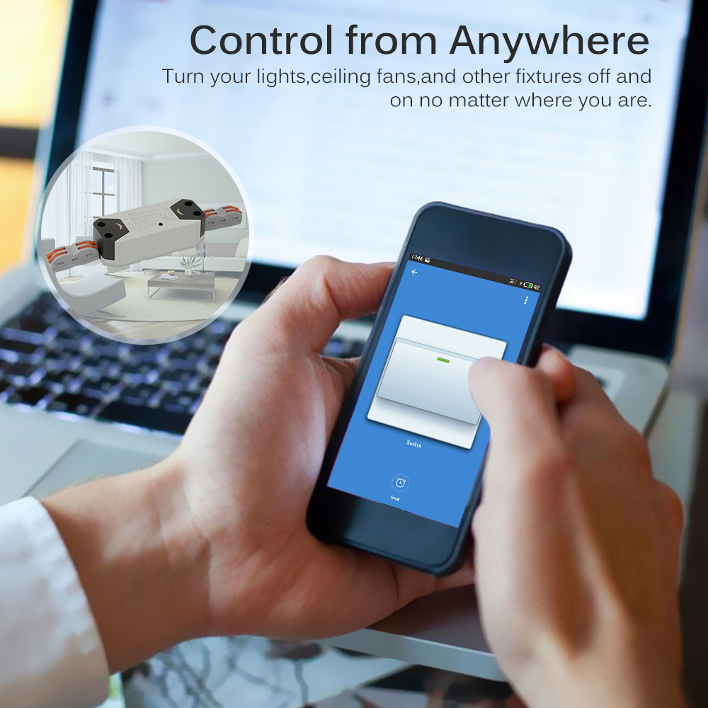 Spring Wireless Connect Light Wire Connecting Smart WiFi Switch Compact Sp... – Grandado