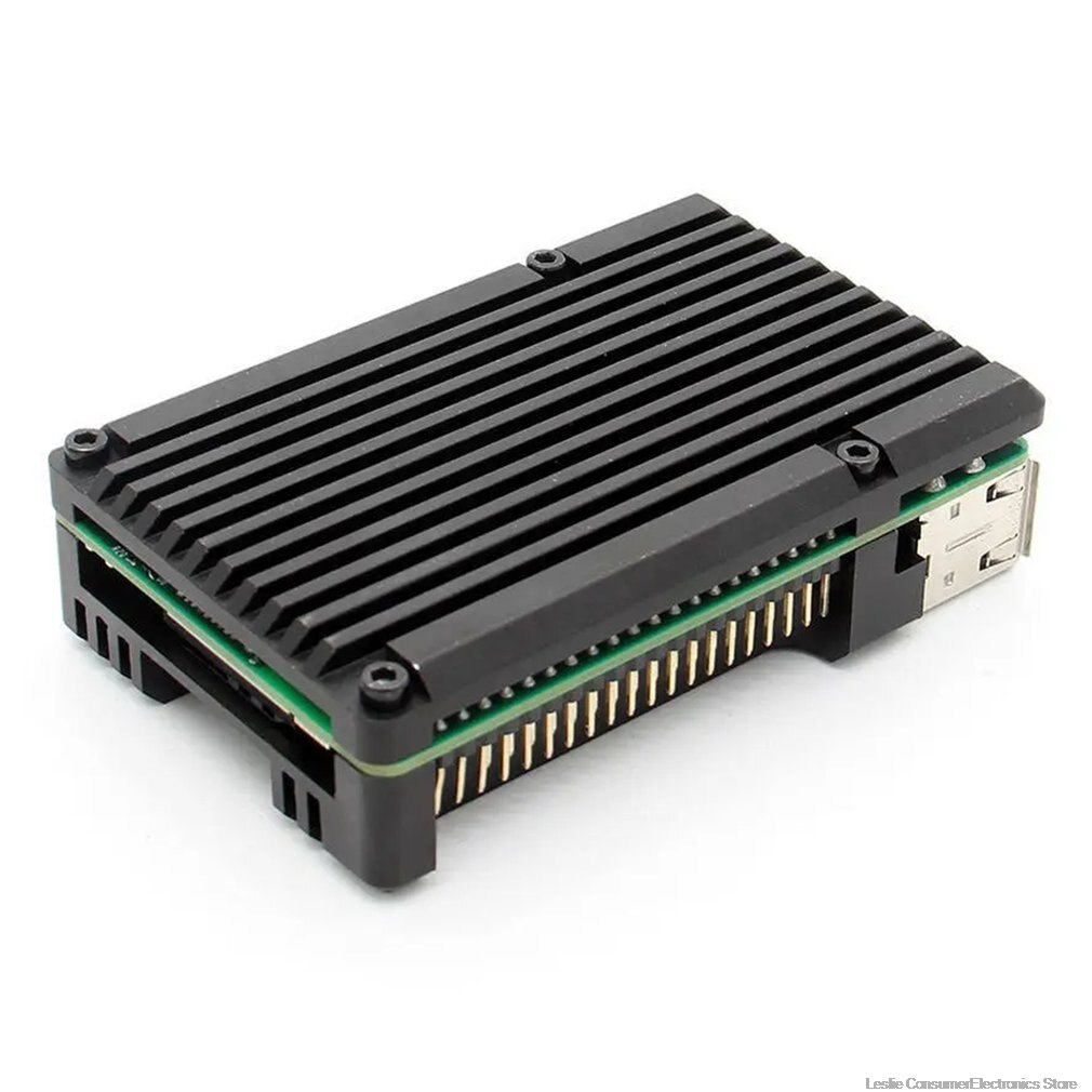 Raspberry Pi 4/3 Aluminum Case with Dual Cooling Fan Metal Shell Black Enclosure for RPI Raspberry Pi 4B/3B/3B+