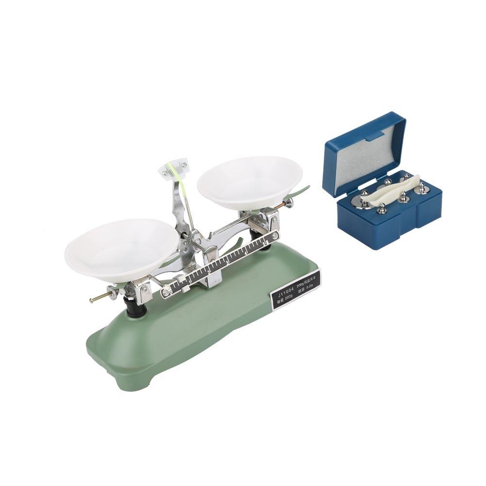 200g/0.2g Mechanical Tray Balance Scale with Weights Chemical Physics Laboratory Teaching Tool