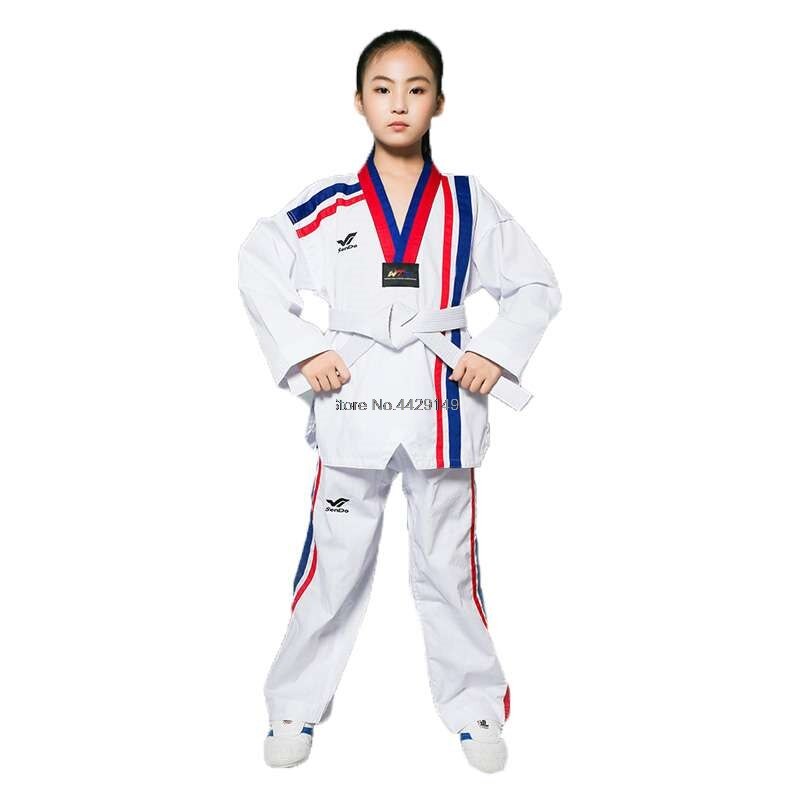 Taoyekma Adult Children&#39;s Taekwondo Suit Long Sleeve Taekwondo Uniform Men Women Tae kwon do Clothing Karate Training Clothes