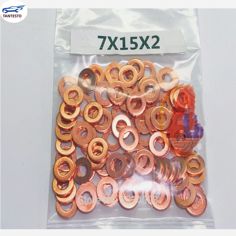 Injektor kobberpakning 7 x 15mm/9 x 18mm diesel common rail pakningsring reparationssæt  f00 vc 17504 f00 vc 1750 f00 vc 17503 f00 vc 17505