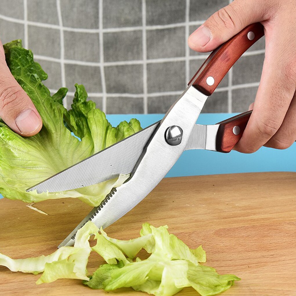 Kitchen Scissors Stainless Steel Chicken Shears Meat Poultry Cook Curved Spring Loaded Cooking Scissor Steel Handle