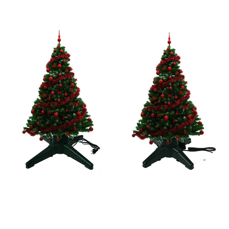 Spina ue 40/50cm albero di natale base rotante elettrica supporto staffa in plastica albero di natale supporto inferiore supporto parti di natale