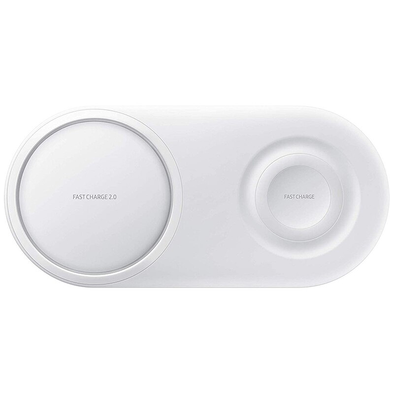 25W 2-in-1 Wireless Charger Duo Pad for Samsung S21 S20 Note20 Ultra S10 Plus Dual Phone Watch Fast Charging Dock Station: White