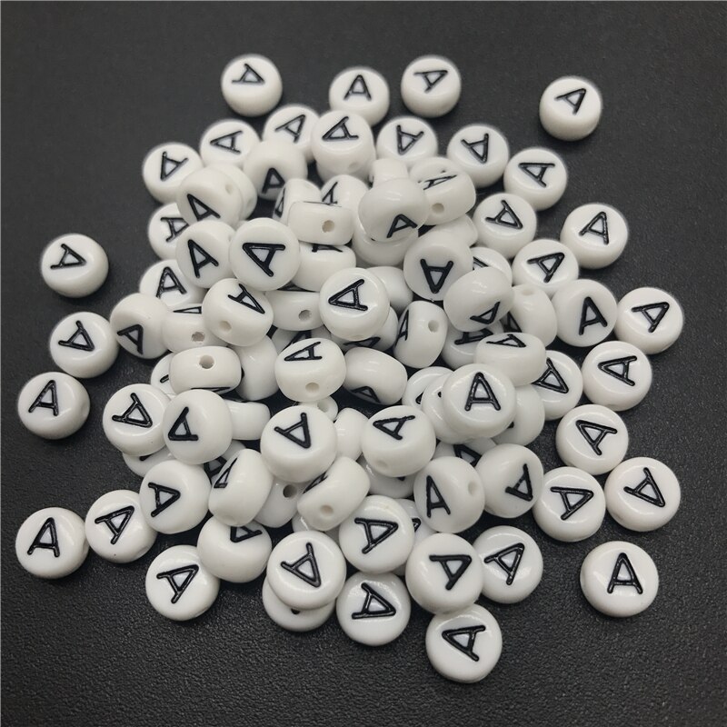 100 Pcs 7 Mm Brief Een Acryl Spaced Kralen Letter Kralen Ovale Alfabet Kralen Voor Sieraden Maken Diy Armband Ketting: Default Title