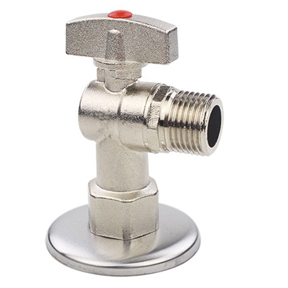 Full Copper Thickening 4 Points Female Thread Angle Valve Large Flow Rate 1/2 Thread Triangle Valve Right Angle Ball Valve