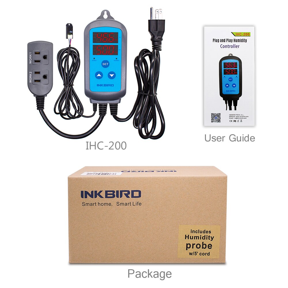 Inkbird ihc -200 nøyaktig digital fuktighetsregulator, avfukting fuktighetskontroll for ventilator