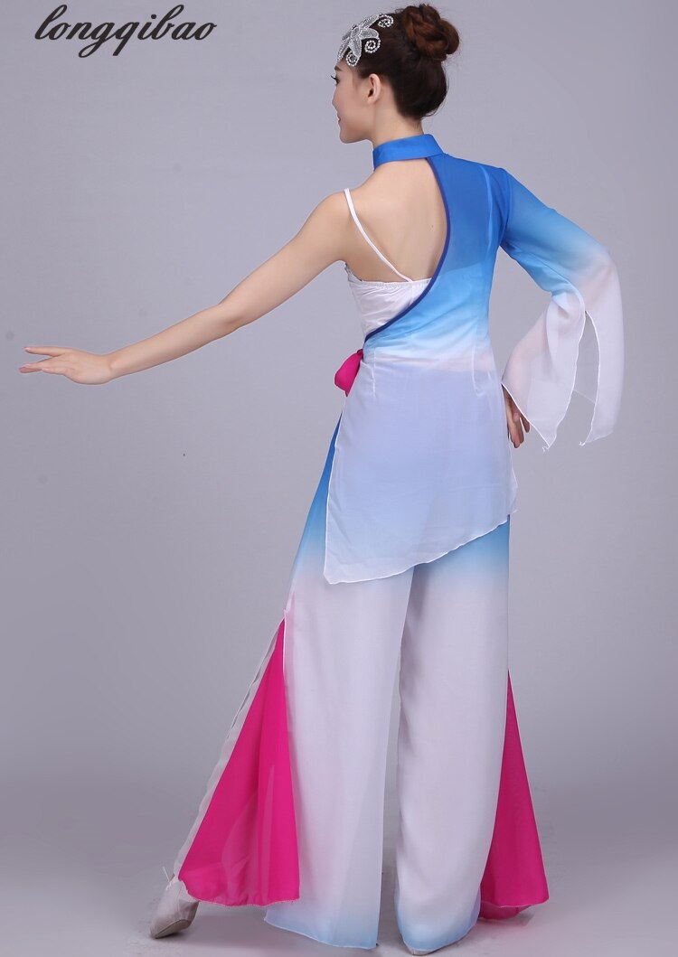 Robe de tambour chinoise pour femmes, Costume de danse classique, dégradé de couleur, vêtements de Performance sur scène TB7571