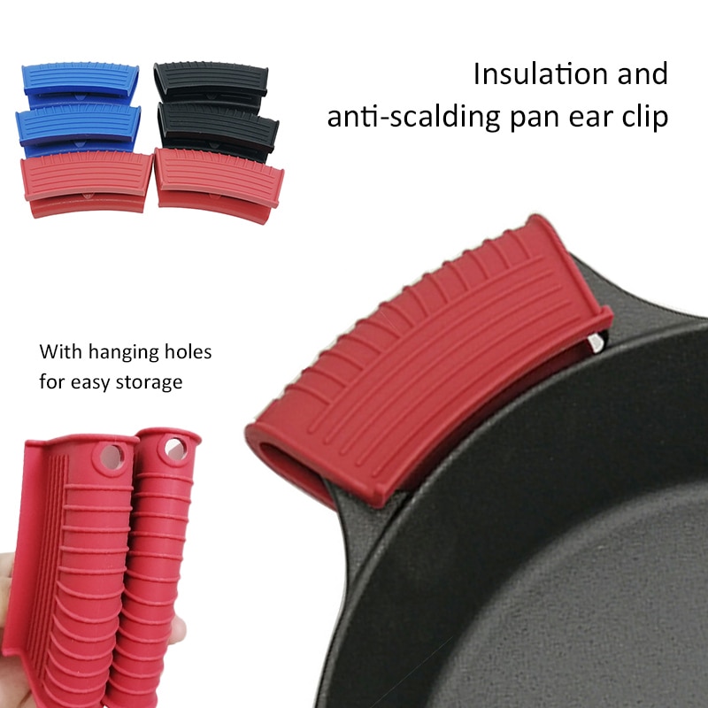 2Pcs Keuken Silicone Pot Clip Anti Brandwonden Pan Clip Houder Pan Schop Clip Warmte-isolatie Pot Clip Non-slip Soeppan Klem