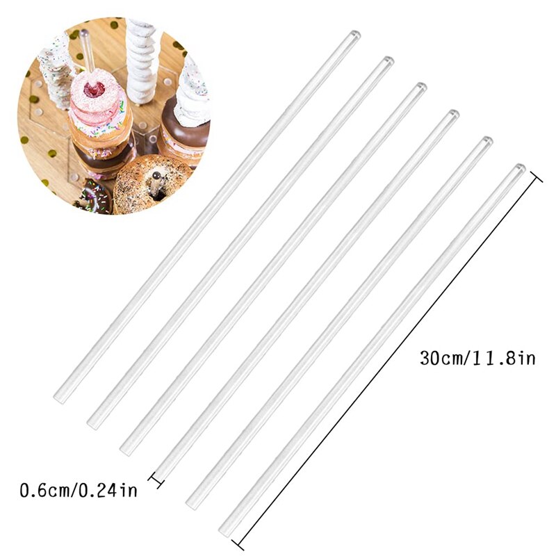 Acrylic Dowel Rods For DIY Crafts,Acrylic Lollipop Cake Pops Sticks,Round Rods Round Cake Dowels Rhythm Sticks