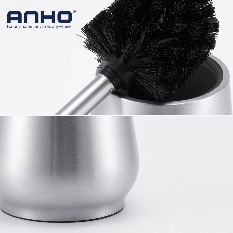 ANHO 304 Roestvrijstalen Wc Borstel Set Teardrop-vormige Badkamer Borstel Base Europese stijl WC Schoonmaken Accessoires