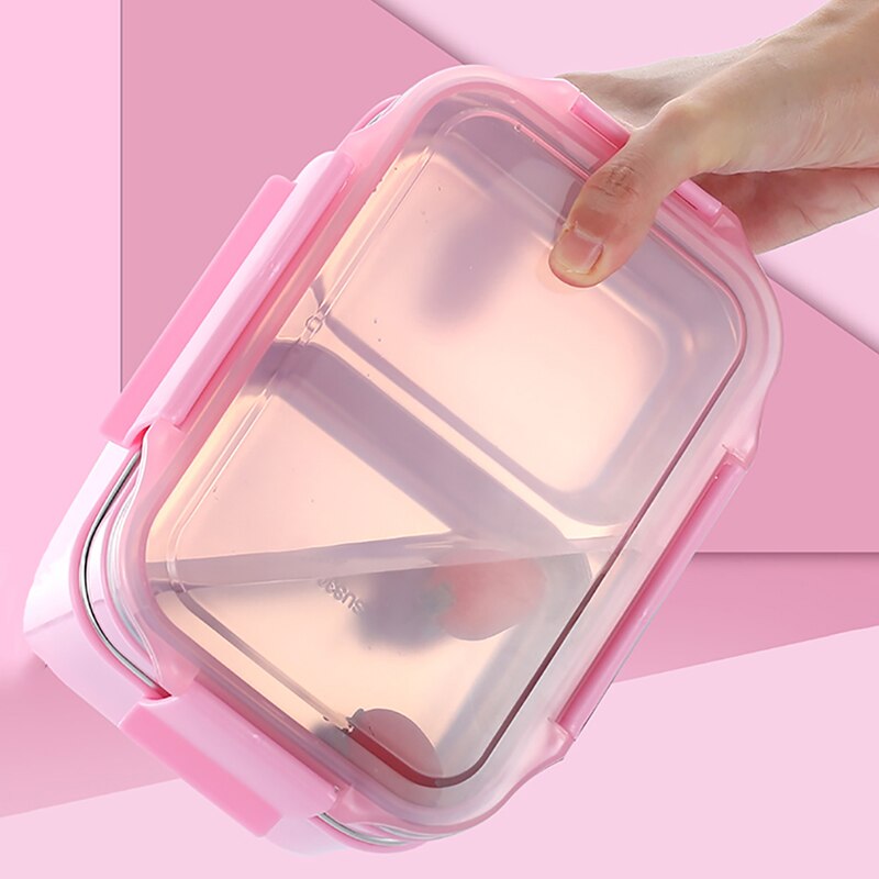 Two-layers Lunch Box For Work School Bento seal Box For Student Food Container Kitchen Storage 304 Stainless Steel Freshness