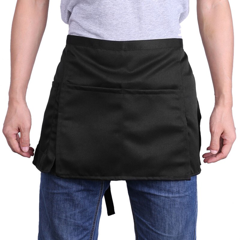 Universal Unisex Kitchen Cooking hotel chef aprons chef uniforms Waist Apron Short Apron Waiter Apron with Double /3 Pockets: 3pockets 3