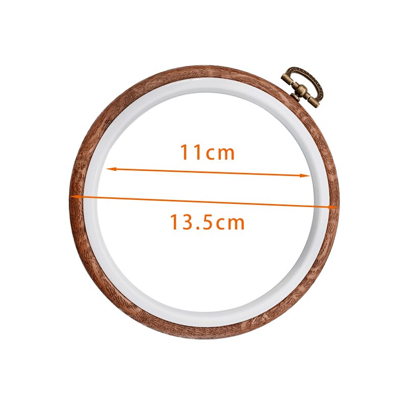 LMDZ Embroidery Circle Wood Hoop Circle Round Plastic DIY Art Craft Cross Stith Sewing Needwork Tools Flower Wreath Home Decor: Round 13.5cm