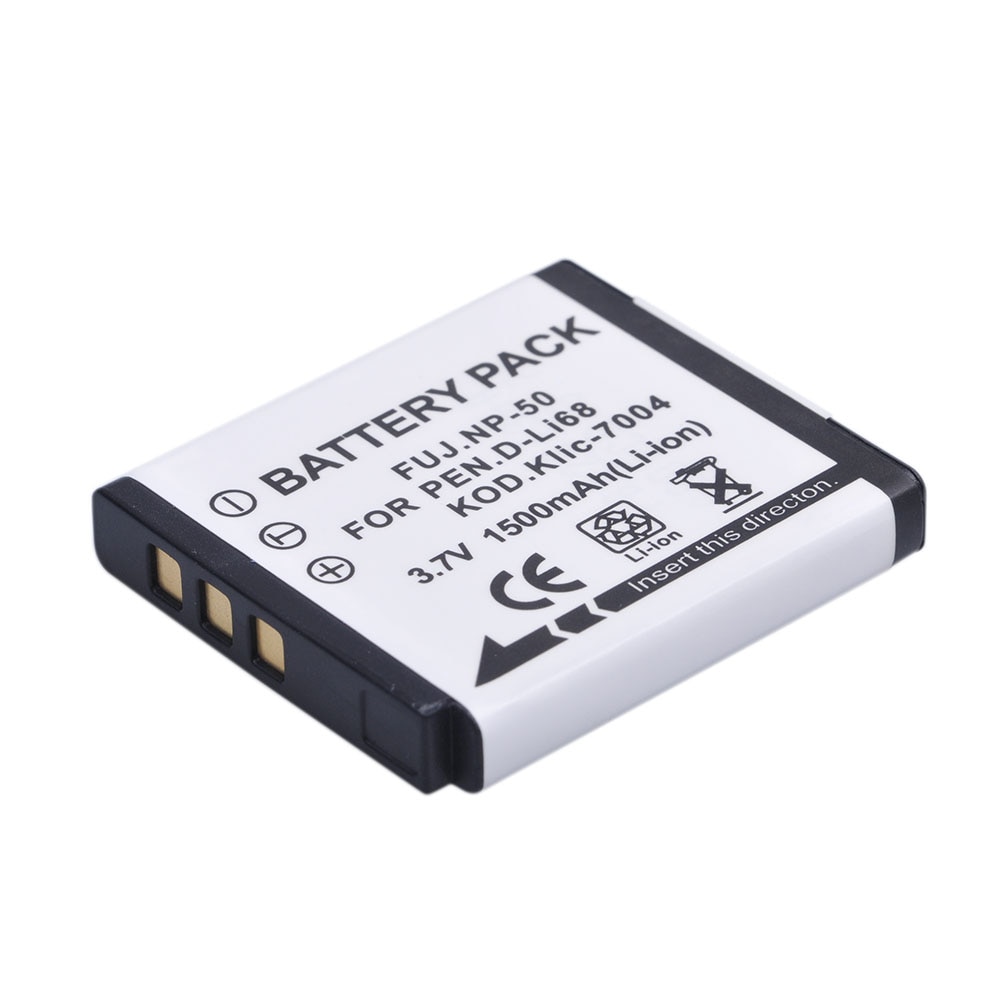 1500mAh NP-50 FNP50 NP50 KLIC-7004 D-Li68 Batterie pour Fujifilm X10 X20 F50 F75 F665 F775 F900 EXR F505 F305 F85 F200 F100 F50FD.