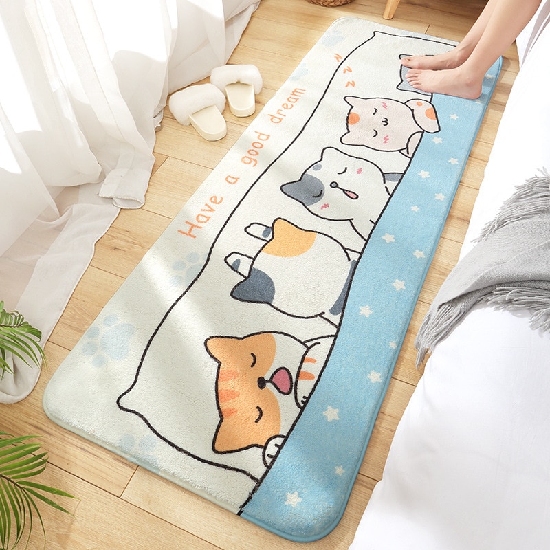Lamb Wool Long Carpet Bedside Decorative Floor Mats Bedroom Rugs Super Soft Plush Foot Mat Absorbent Non-slip Bathroom Door Mat