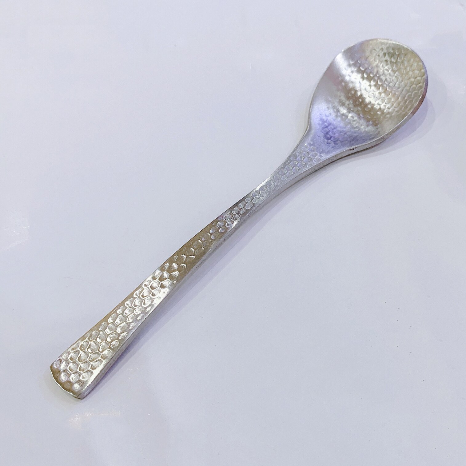 Full Hammered 18/10 Stainless Steel Silverware Cutlery Set Flatware Service for 4 Tableware Steak Knives Spoons Forks for Home: Tea Spoon