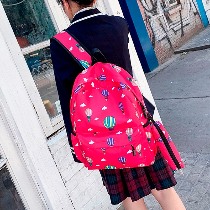 Kvinder rygsæk nylon skoletaske til teenagepiger stor kapacitet skuldertaske 15.6 tommer laptop rygsæk kvindelige mochilas