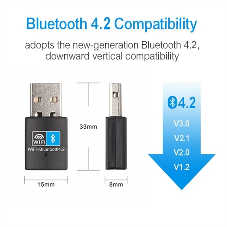 150Mbps USB WiFi Bluetooth Adapter 2 in 1 Dongle Dual Band USB Wifi Adapter USB BT Adapter Wireless Network Card For PC