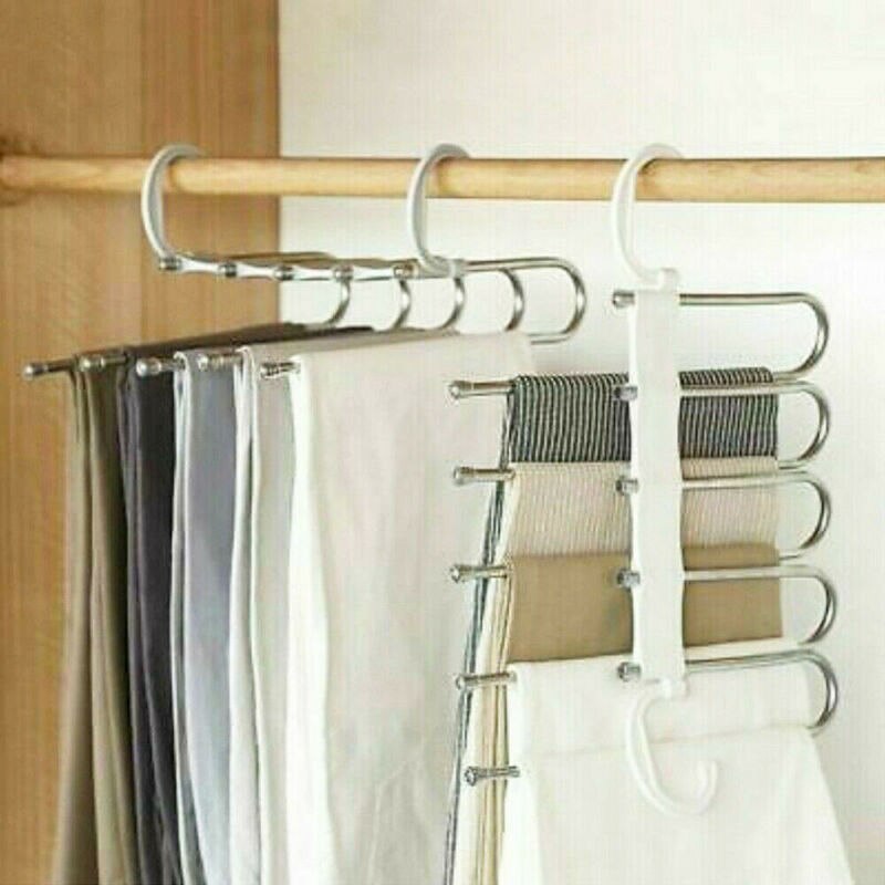 1pcs Portable Multi Functional Clothes Hangers Pants Storage Hangers Cloth Rack Multilayer Storage Cloth Magic Hanger