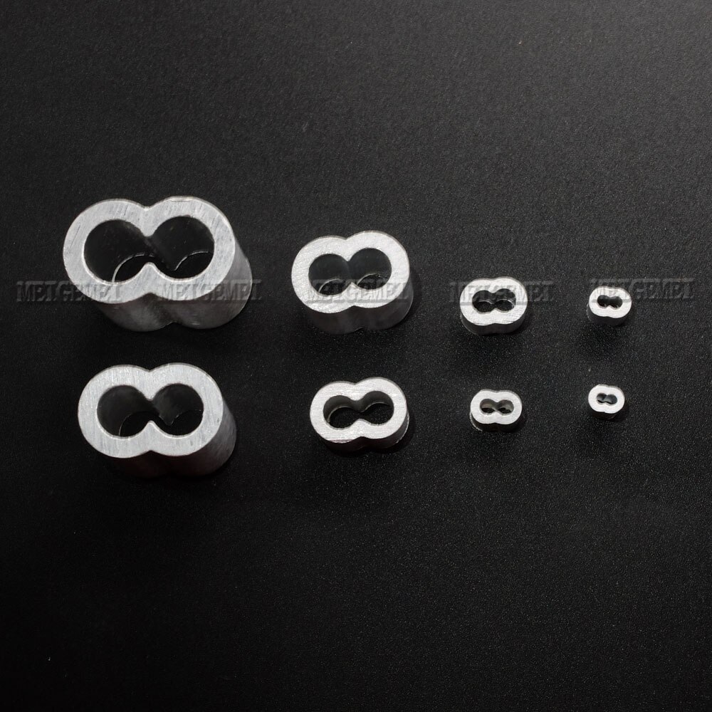 10pcs Aluminum Wire Crimp Sleeve Cord Lock Ferma Cavi Cable Stopper Arret De Cordon For Crimp Wire Ferrules Rope Hardware