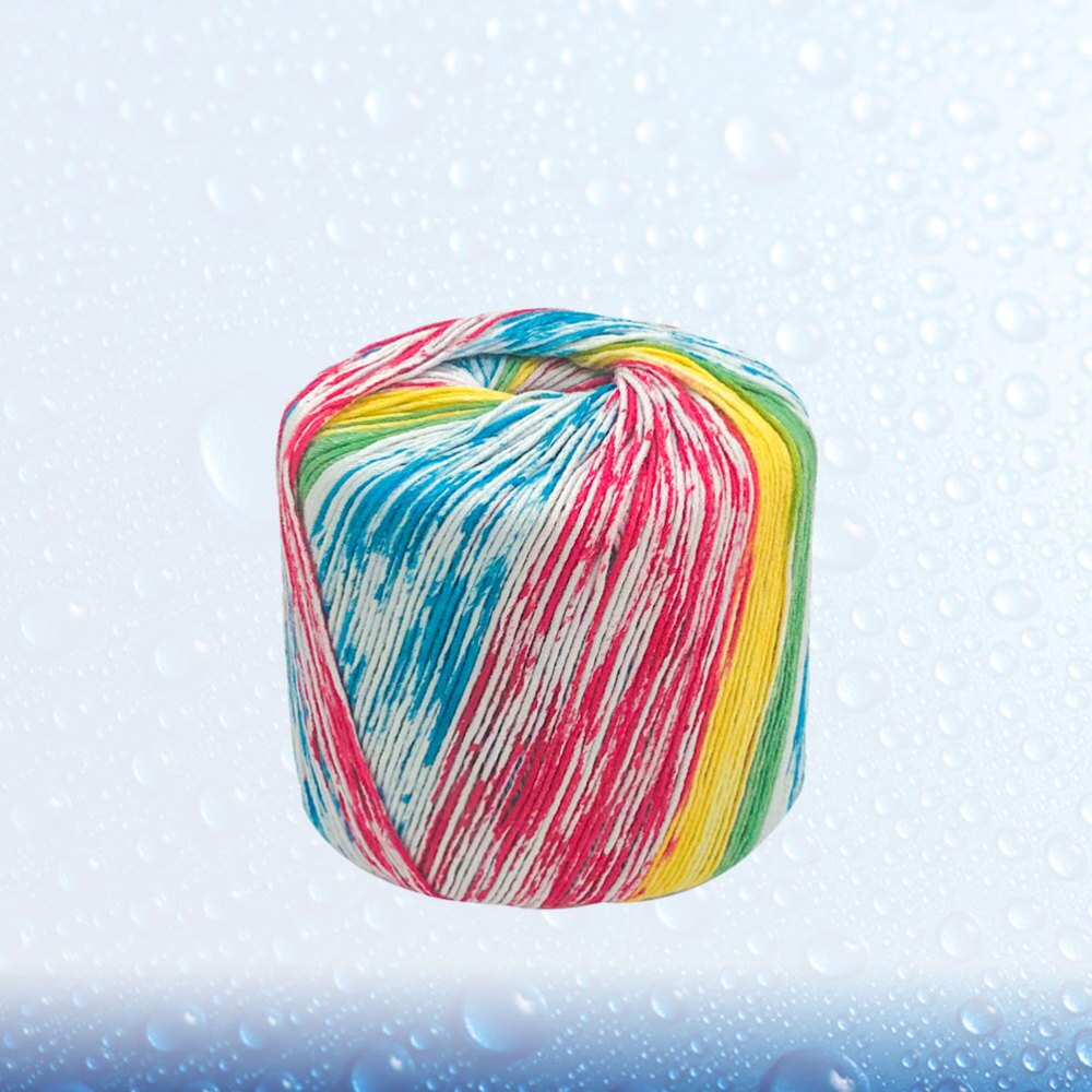 1 Roll 133M Color Segment Dyed Gradient Cotton Yarn DIY Thread Hand Crocheted Scarf Hat Shawl Line Material for Hand Knitting DI: As Shown 2