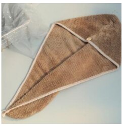 Magisk mikrofiber hår hurtigtørkende tørketrommel håndkle badepapirhatt hurtighette turban tørr: Kaffe