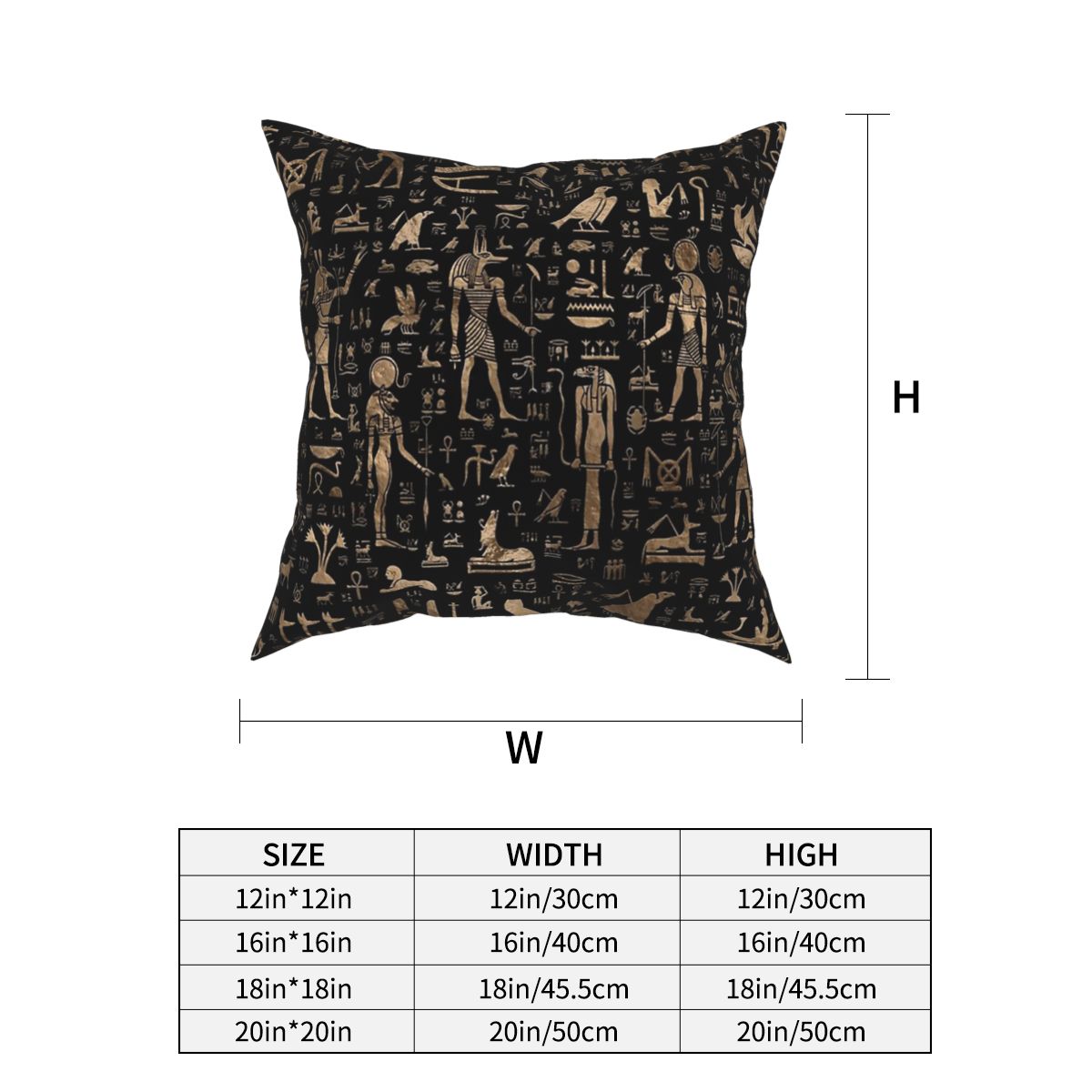 Funda de almohada negra de los antiguos dioses egipcios, cojines decorativos para el hogar, idioma oriental, para coche